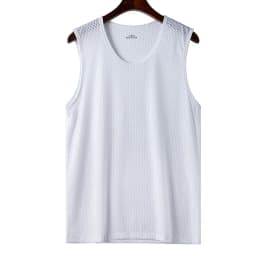 Men's Ice Silk Mesh Tank Tops Man Gym Stringer Transparent Bodybuilding Sleeveless Shirt Fitness Vest Male Muscle Singlets L-5XL