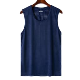 Men's Ice Silk Mesh Tank Tops Man Gym Stringer Transparent Bodybuilding Sleeveless Shirt Fitness Vest Male Muscle Singlets L-5XL