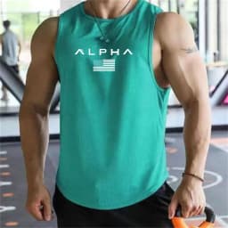 Cross-border European Size Alpha Men's Printed Round-neck Fitness Vest, Undershirt, Muscle Quick-drying Basketball Vest