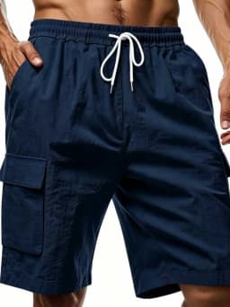 Summer New Linen Breathable Cotton-Feeling Drawstring Elastic Waist Solid Color Simple Leisure All-Match Men's Work Pants