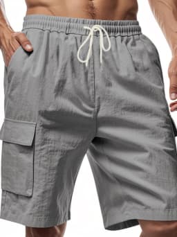 Summer New Linen Breathable Cotton-Feeling Drawstring Elastic Waist Solid Color Simple Leisure All-Match Men's Work Pants