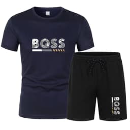 Men's summer sports short sleeve set, two-piece set, men's summer quick-dry sports set, breathable mesh short sleeve T-shirt and
