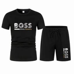 Men's summer sports short sleeve set, two-piece set, men's summer quick-dry sports set, breathable mesh short sleeve T-shirt and