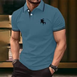 2026 Summer Men's Polo Shirt - 3D Printed Design Breathable Lightweight Stylish and Fashionable Outdoor Men's Clothing
