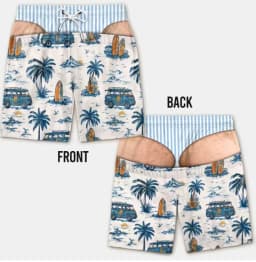 Funny Loose Beach Pants Vacation Casual 2026 Summer New Men 3d Print Vacation Beach Shorts Travel Gift for Men Surf Board Shorts
