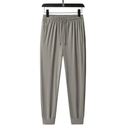 Ice Silk Men's Pants 2024 Summer New Black Gray Thin Business Casual Pants Outdoor Elastic Breathable Straight Leg Sweatpants