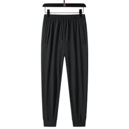 Ice Silk Men's Pants 2024 Summer New Black Gray Thin Business Casual Pants Outdoor Elastic Breathable Straight Leg Sweatpants