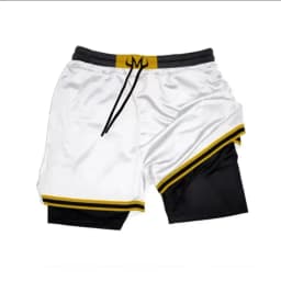 Summer men's double layered shorts men anime high waisted oversized breathable sports shorts training and fitness sports shorts