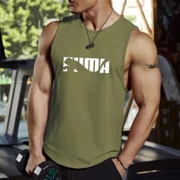 New Printed Sleeveless Vest, Loose Fit Fitness Sports Sleeveless T-shirt, Unisex
