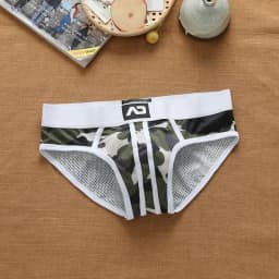 Men's nylon mesh breathable cool camouflage panties addicted youth briefs