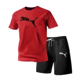 Men's new fashionable casual T-shirt shorts two-piece set 2026 men's summer outdoor sports breathable set