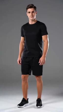 Men's new fashionable casual T-shirt shorts two-piece set 2026 men's summer outdoor sports breathable set