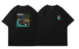 Men's Vintage T-Shirt for Outdoor Camping Fun Print Pure Cotton Loose-Fitting Short Sleeve Summer Shirt for Men and Women