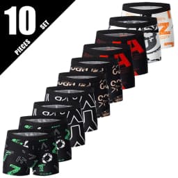 4/10 Pack Men's And Teenagers' Simple And Fashionable Boyshort Casual Joker Elastic Waist Shorts Multi-size Mixed Color Underwea