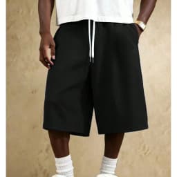 American High Street Men's Loose Wide Leg Pants, Casual Sports Summer Trend Brand Straight Leg Casual Shorts