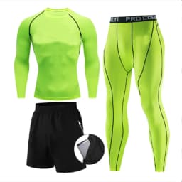 Men's 2/3pcs sets Boxing suit rashguard male kit MMA compression clothing men long-sleeved t-shirt+leggings tracksuit Sport Suit