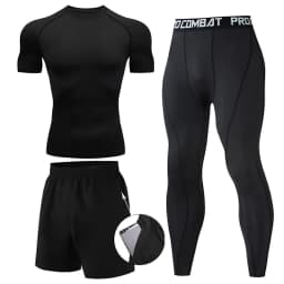 Men's 2/3pcs sets Boxing suit rashguard male kit MMA compression clothing men long-sleeved t-shirt+leggings tracksuit Sport Suit