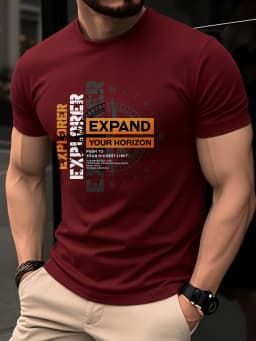 Men's Summer 100% Pure Cotton Casual Loose Black and White Lines Simple Geometric Pattern Round Neck Short Sleeved T-Shirt