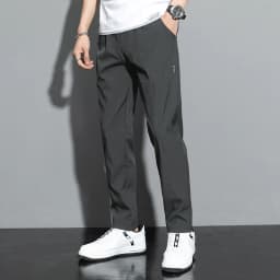 Summer men's ice silk quick drying casual pants slim fit Korean version ice silk pants sports pants straight tube quick drying p