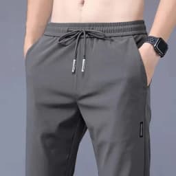 Summer men's ice silk quick drying casual pants slim fit Korean version ice silk pants sports pants straight tube quick drying p