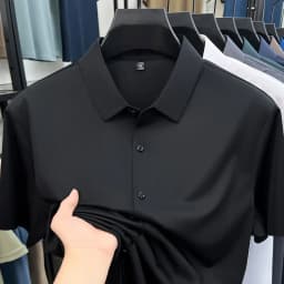 Mens Summer Business Short Sleeved Shirt Seamless Construction High Stretch Easy Care for AllDay Comfort