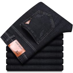 Men Fashion Straight Jeans Men 2025 New Stretch Slim Fit Pants Comfortable Soft Business Denim Trousers Male Brand Clothing