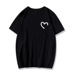 M-8XL Summer Men's Oversized T-shirt Simple Love Printed T-shirt Suitable for Both Men and Women