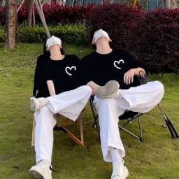 M-8XL Summer Men's Oversized T-shirt Simple Love Printed T-shirt Suitable for Both Men and Women