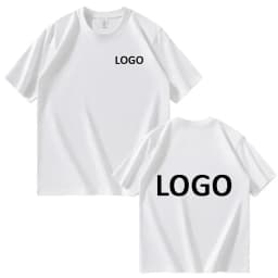 European Size 100% Pure Cotton Custom Men's T-Shirt Front and Back Logo Text Photos, Summer Breathable Short Sleeved Top2025