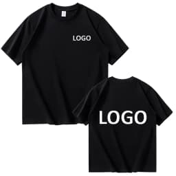 European Size 100% Pure Cotton Custom Men's T-Shirt Front and Back Logo Text Photos, Summer Breathable Short Sleeved Top2025
