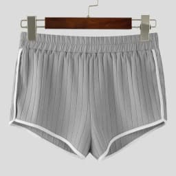 Men's Ribbed Athletic Shorts High Waist Contrast Trim Bodybuilding Gym Shorts Summer Quick Dry Workout Short Pants Fitness Short