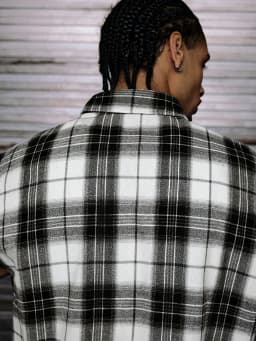 Mens Oversized Checkered Short Sleeve Shirts, Classic Black White Grid Plaid Lapel Casual Button Up Shirt Hip Hop Vintage Daily