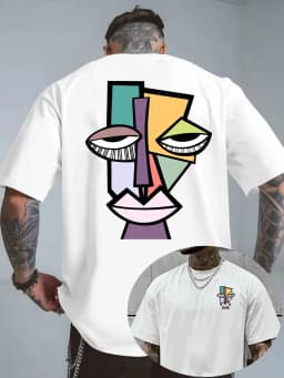 Picasso Style Cubist Print 100% Cotton Men Woment T-shirt Summer Autumn Daily Outdoor Sports Casual Loose Street Short Sleeve