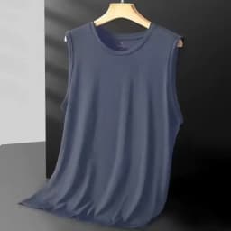 2026 Men's Ice Silk Mesh Vest Lightweight Sports Summer Wear Sleeveless T-shirt Tank Top Casual Fashion Outerwear