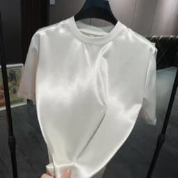 Summer Acetate Satin Men's T-shirt Lightweight Shiny T-shirts for Men Women Skin-Friendly Trendy Premium Beach Comfortable Shirt