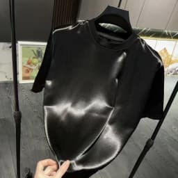 Summer Acetate Satin Men's T-shirt Lightweight Shiny T-shirts for Men Women Skin-Friendly Trendy Premium Beach Comfortable Shirt
