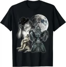 Short Sleeved Y2k Tshirt If They Talk Behind Your Back Fart Humor Funny Hide Your Wife The Alpha Is Here Saying Wolf Graphic