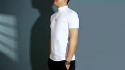 1pcs Thin New Men Half High Collar T shirts Short-sleeve Tee Fitness Joggers Bodybuilding Quick Dry tshirt Male Gym Clothes Tops