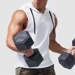 2025 Summer Men's Basketball Running Training Hooded Sleeveless Fitness Top Fashionable Loose Quick drying Sports Tank Top