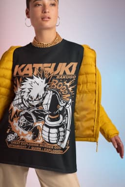 Unisex Bakugo Katsuki T-Shirt My Hero Academia (MHA) Hero Graphic Anime Gift for Girls All Sizes Y2K Top Loose Fit Crewneck
