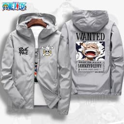 One Piece 2026 Luffy Wanted Poster Anime Print Autumn Jacket, Unisex Windproof Sportswear, Fashionable Outdoor Cycling Clothing
