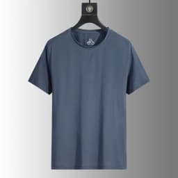 Men's Silk Ice Round Collar T-shirt, Simple Running Fitness Suit, Breathable Thin T-shirt, Quick Dry T-shirt, Summer