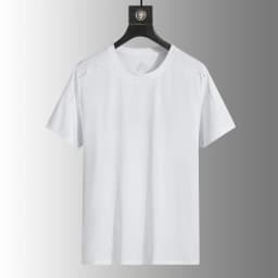Men's Silk Ice Round Collar T-shirt, Simple Running Fitness Suit, Breathable Thin T-shirt, Quick Dry T-shirt, Summer