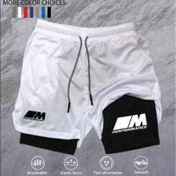 2026New Men's Fitness Training Shorts Summer 2 In 1 Quick Dry Gym Beach Running Double-deck Shorts Outdoor Sportswear Men shorts