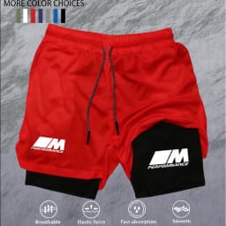 2026New Men's Fitness Training Shorts Summer 2 In 1 Quick Dry Gym Beach Running Double-deck Shorts Outdoor Sportswear Men shorts