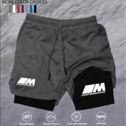 2026New Men's Fitness Training Shorts Summer 2 In 1 Quick Dry Gym Beach Running Double-deck Shorts Outdoor Sportswear Men shorts