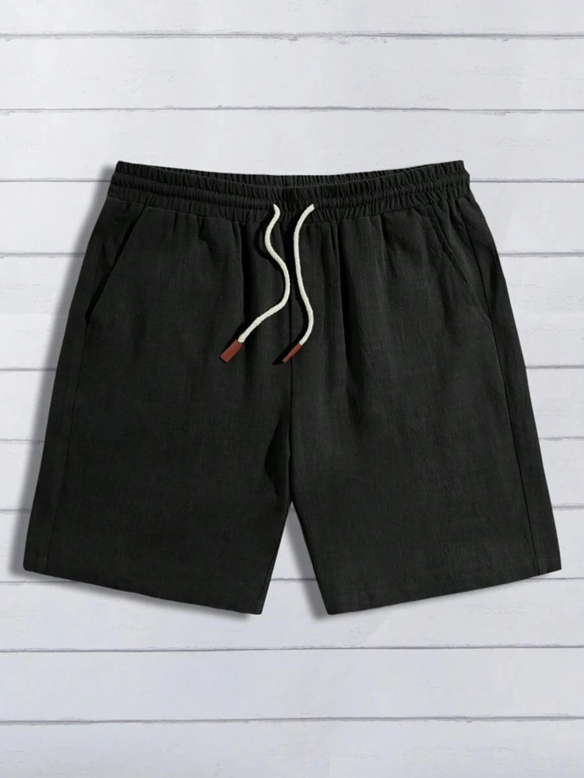 Summer Thin Linen Shorts for Men, Loose and Casual, Five-Inch Pants, Cotton and Linen, Breathable, Suitable for Beach and Sports