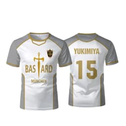 Blue Lock Anime Bastard Mnchen Jersey White Maillot Men's Football T-shirt Kaiser Isagi Cosplay Tops Breathable Sports Men Tees