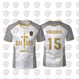 Blue Lock Anime Bastard Mnchen Jersey White Maillot Men's Football T-shirt Kaiser Isagi Cosplay Tops Breathable Sports Men Tees