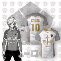 Blue Lock Anime Bastard Mnchen Jersey White Maillot Men's Football T-shirt Kaiser Isagi Cosplay Tops Breathable Sports Men Tees